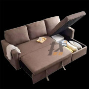 日式北歐布藝梳化床上拖式多功能客廳小戶型雙人懶人梳化 215cm sofa bed 3010