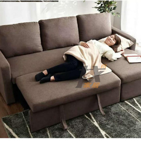 日式北歐布藝梳化床上拖式多功能客廳小戶型雙人懶人梳化 215cm sofa bed 3010