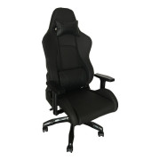 【80040】新款加厚軟墊電競椅 特軟升降扶手電腦椅 gaming chair 大班椅 (全黑) 尼龍腳升降扶手 皮膚質感